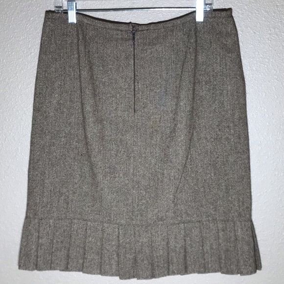 Sigrid Olsen Brown Wool Blend Skirt w Pleats D - Picture 3 of 9